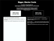 Tablet Screenshot of biggerblackercards.com